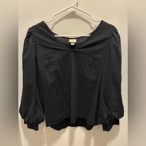 a new day Black V-Neck Blouse